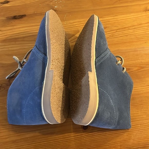 Roamers Denim Blue L777 Real Suede Leather 2 Eye Round Toe Overstitching Size 8 - Picture 8 of 13